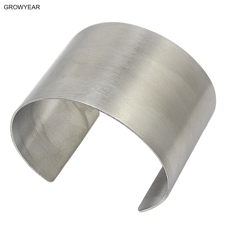 Open cuff bangle, silver tone