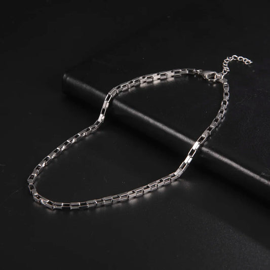 Stainless steel link chain necklace – view 3