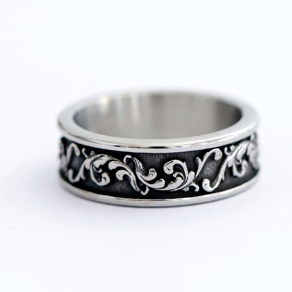 Norse wave band ring – view 4