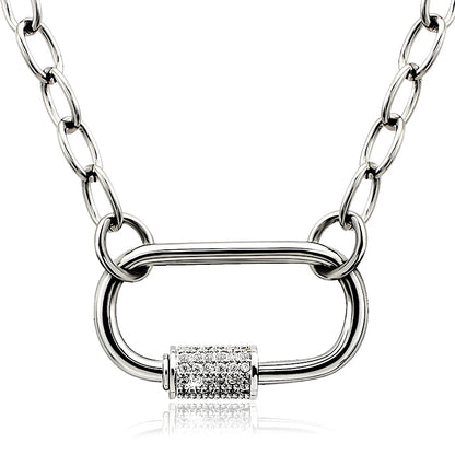 Rolo chain choker with iced lock – view 7
