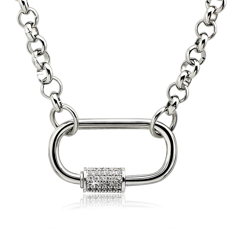 Rolo chain choker with iced lock – view 8