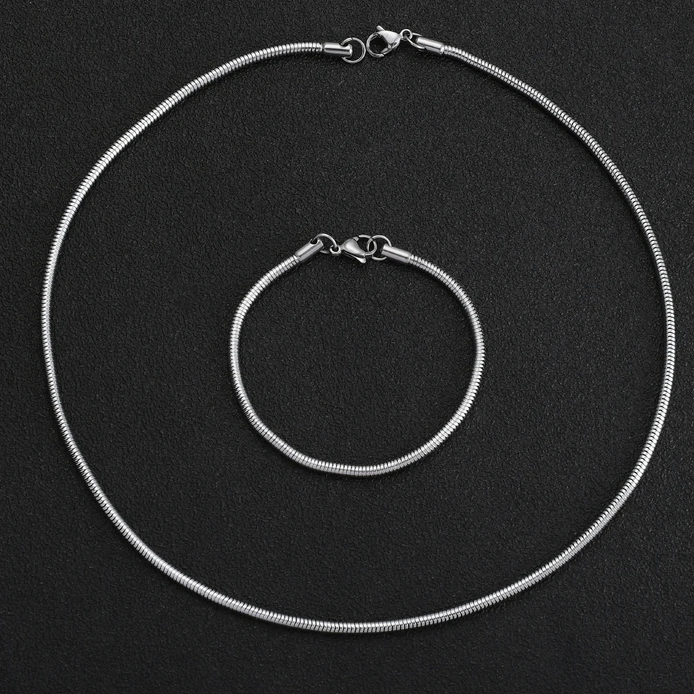 Snake chain set, necklace and bracelet – view 3