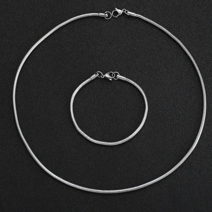 Snake chain set, necklace and bracelet – view 3