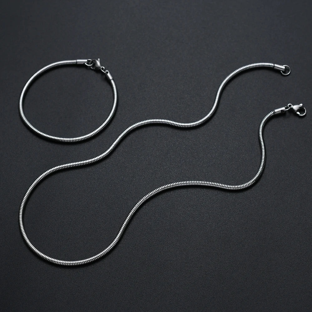 Snake chain set, necklace and bracelet – view 4