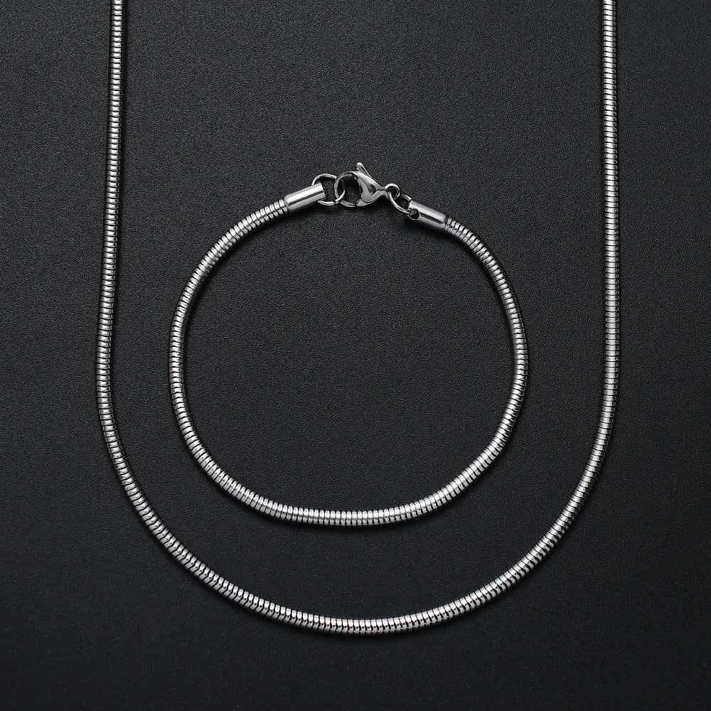 Snake chain set, necklace and bracelet – view 5