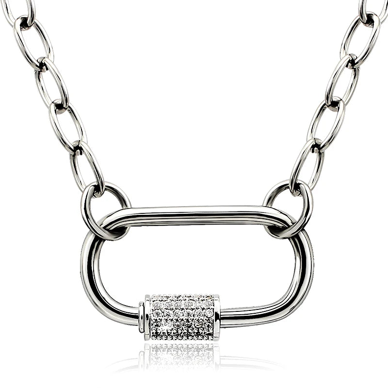 Rolo chain choker with iced lock – view 5