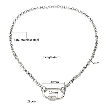 Rolo chain choker with iced lock – view 2