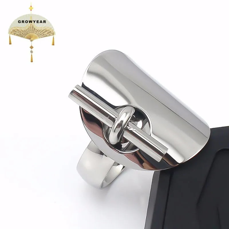 Narrow band ring, silver tone