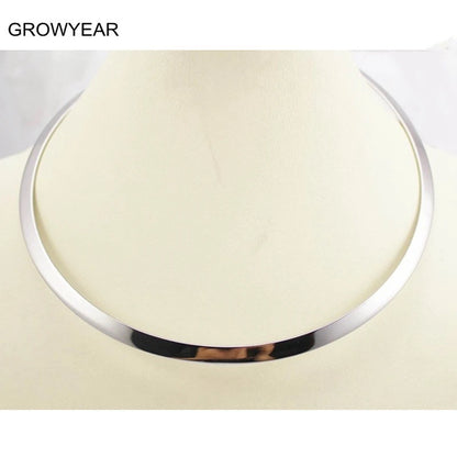Torque collar necklace, silver tone