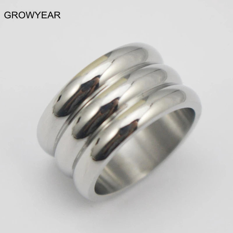 Triple stack ring, silver tone