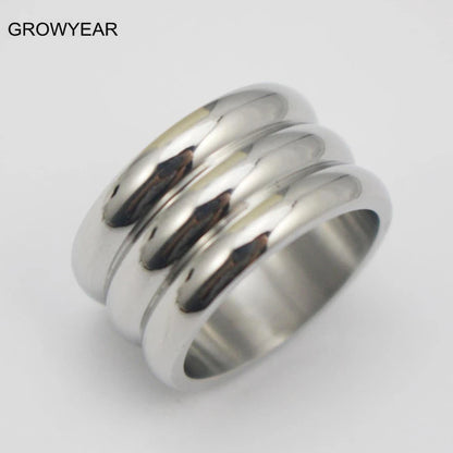 Triple stack ring, silver tone