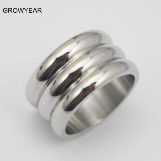 Triple stack ring, silver tone