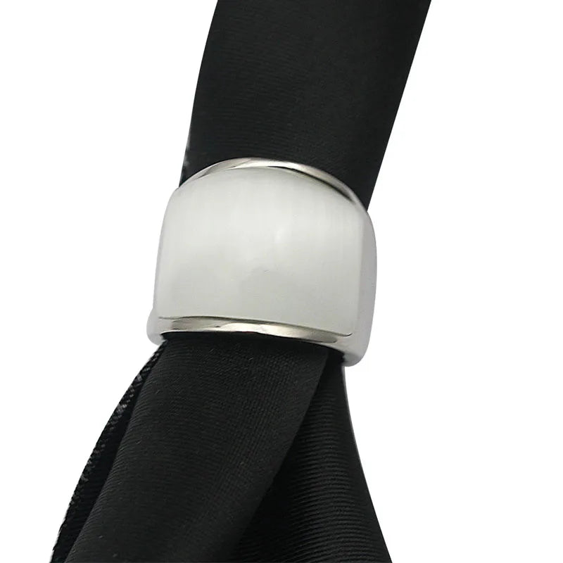 Shell inlay band ring – view 2