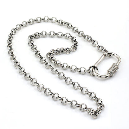 Rolo chain choker with iced lock – view 4