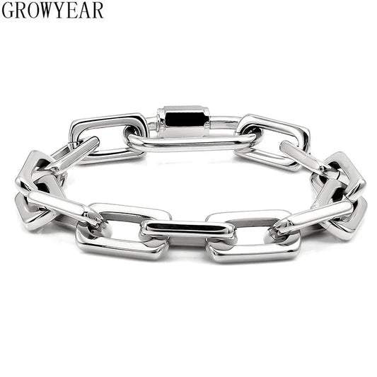Lock chain, silver tone