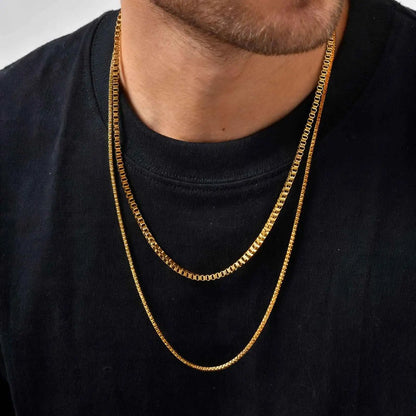 Stainless steel box chain necklace – view 6