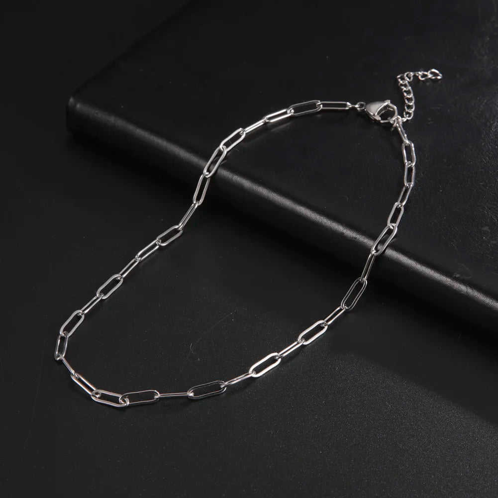 Stainless steel link chain necklace – view 8