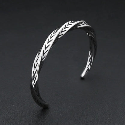 Möbius cuff bracelet, silver tone