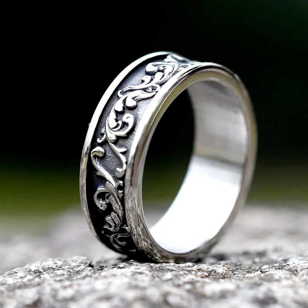 Norse wave band ring – view 5