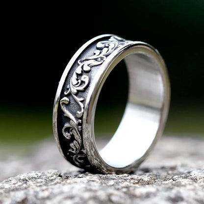 Norse wave band ring – view 5