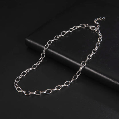 Stainless steel link chain necklace – view 4