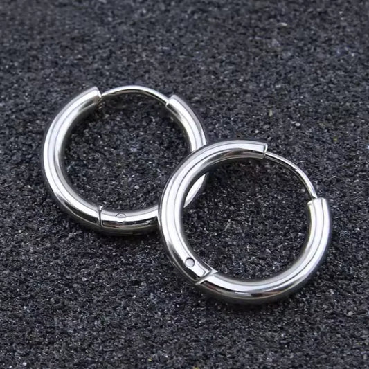 Silver huggie hoop earrings