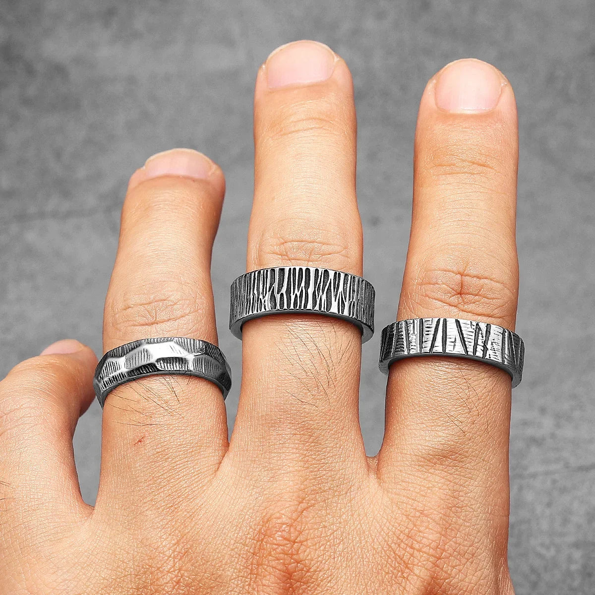 Textured band ring – view 2