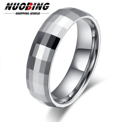 Faceted dome ring, 6mm, silver tone