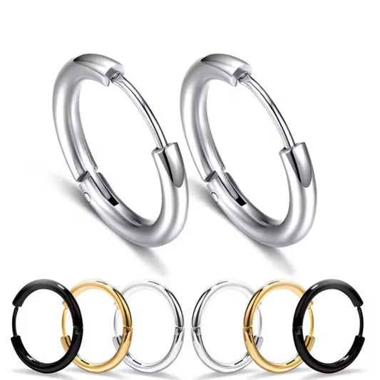 Stainless steel huggie hoop earrings