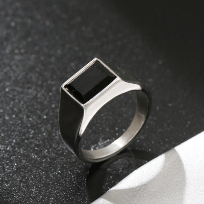 Black stone signet ring – view 6