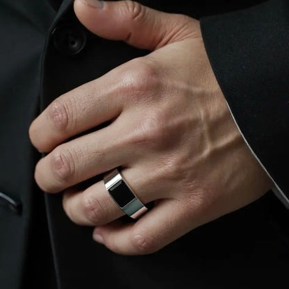 Black stone signet ring – view 4